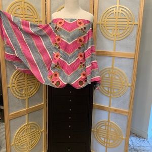 Free People Fuchsia Embroidered Romper, Size Small, Short